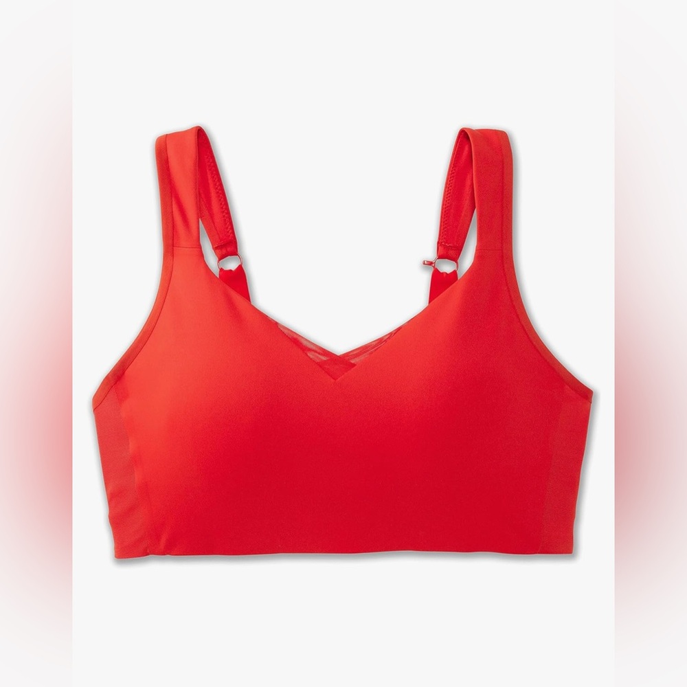 NWT Brooks Women’s Red Orange Drive Convertible Run Sports Bra Size 38DD